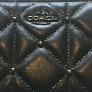 Coach Quilted Leather Accordion Zip Wallet Clutch